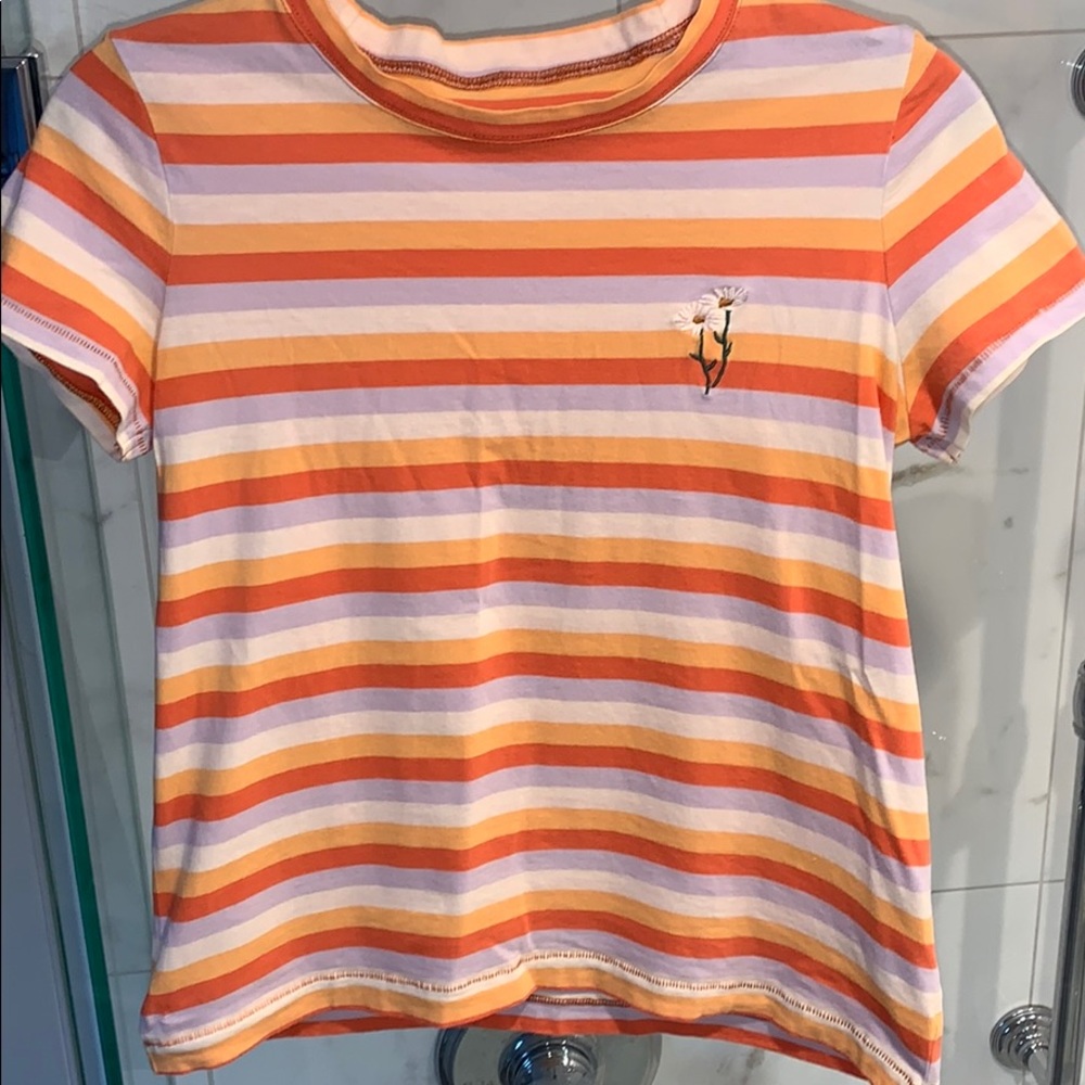 Women’s Madewell Striped T-shirt w/ flower detail